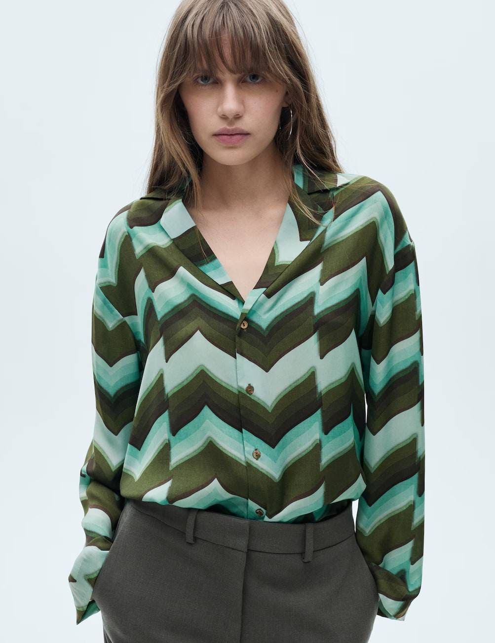 Camisa estampada fluida de Mango