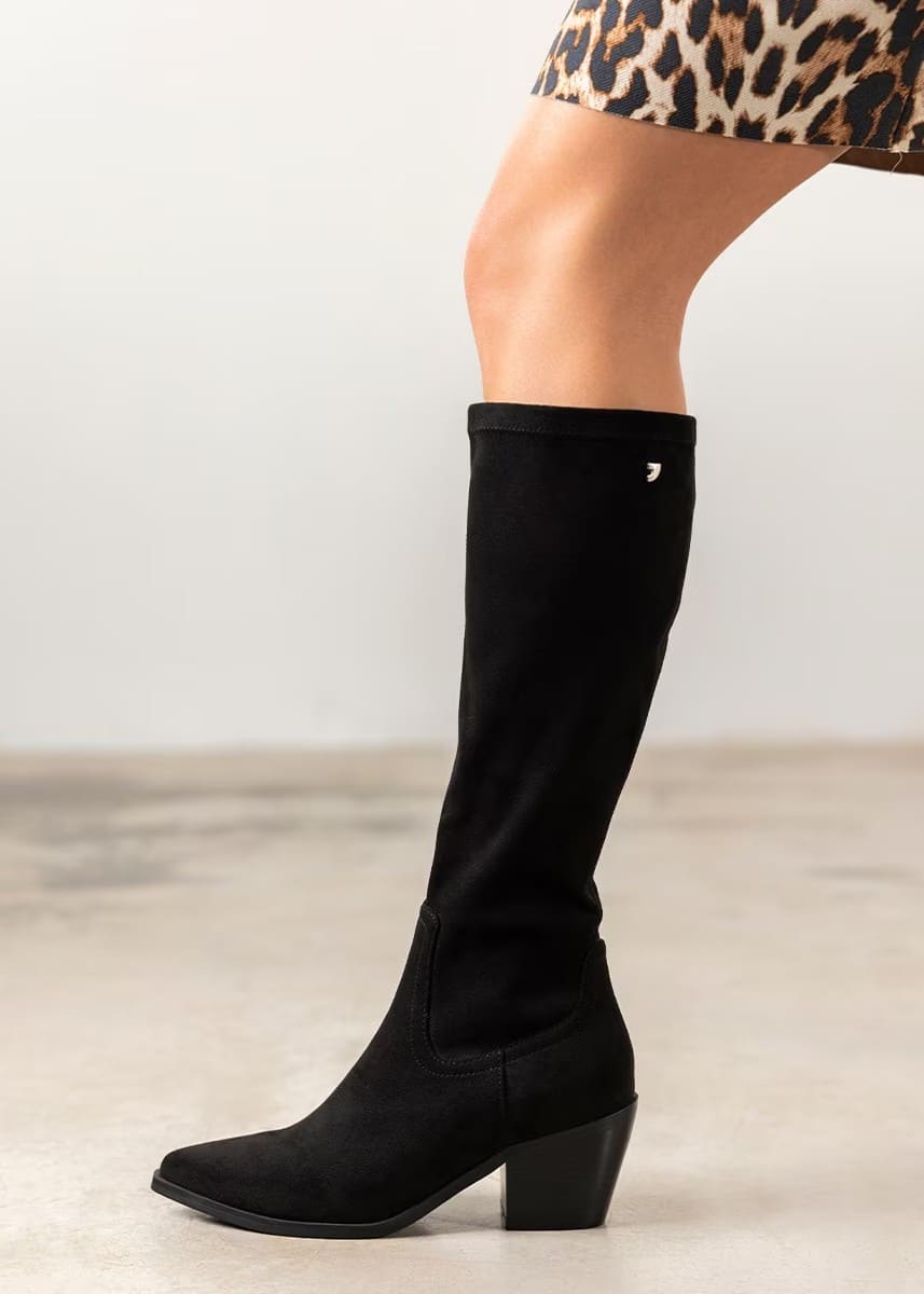 Gioseppo Botas de mujer altas aterciopeladas con tacón bajo