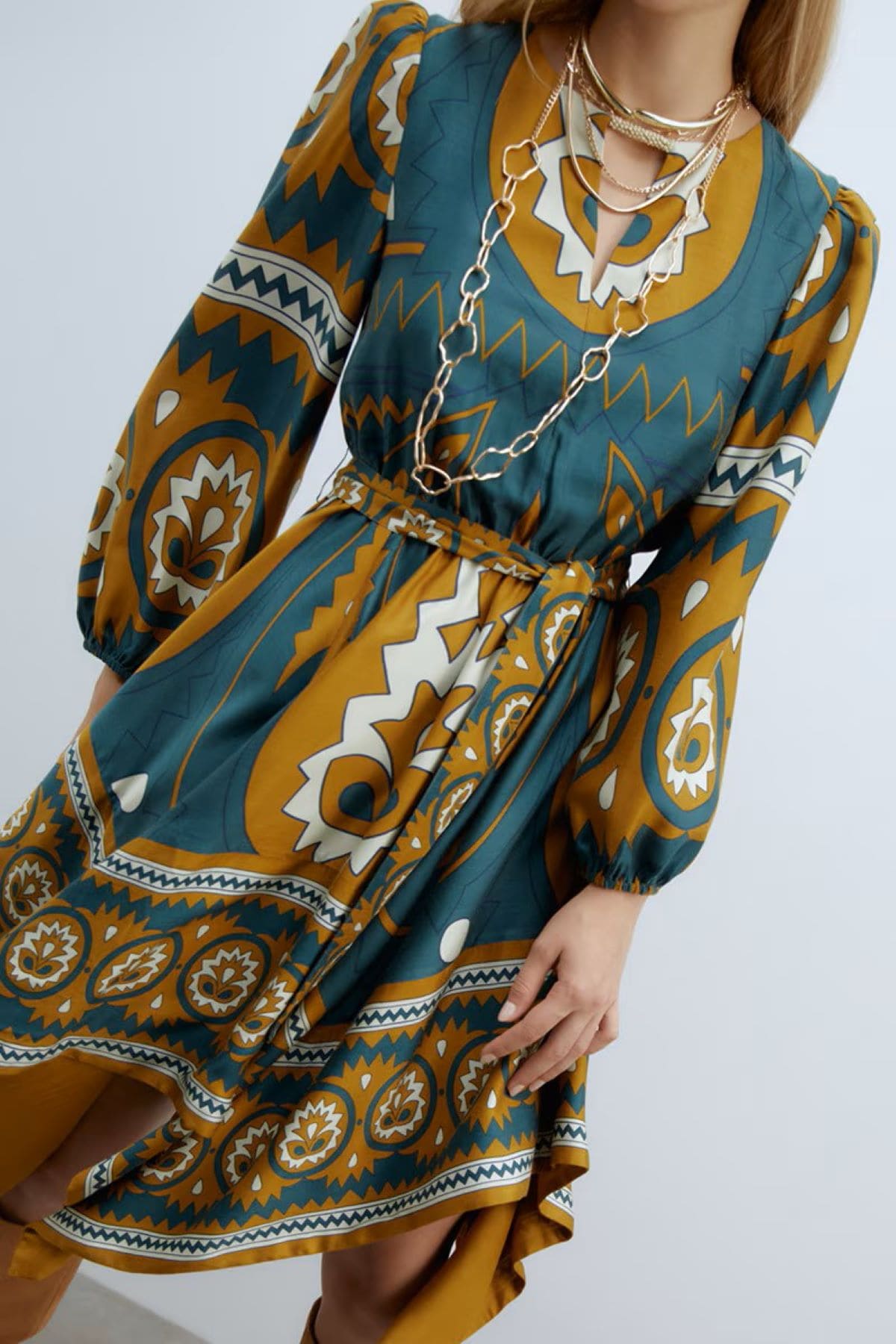 Vestido estampado picos Sfera de El Corte Inglés