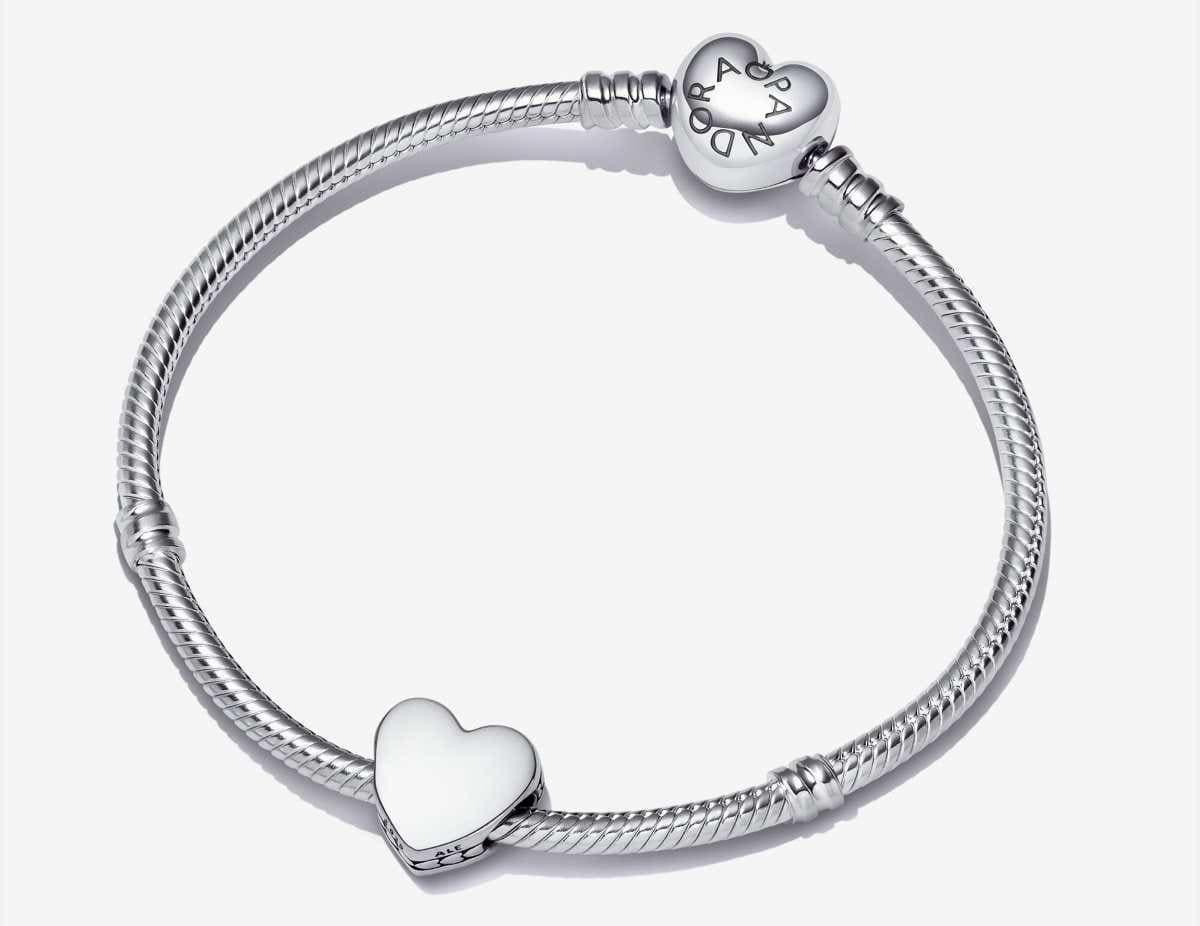 Conjunto de Regalo Pulsera y Charm Corazón Grabable de Pandora