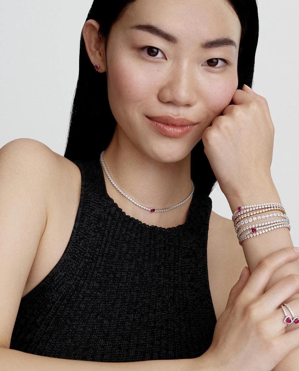 Choker en plata de ley Halo Corazón