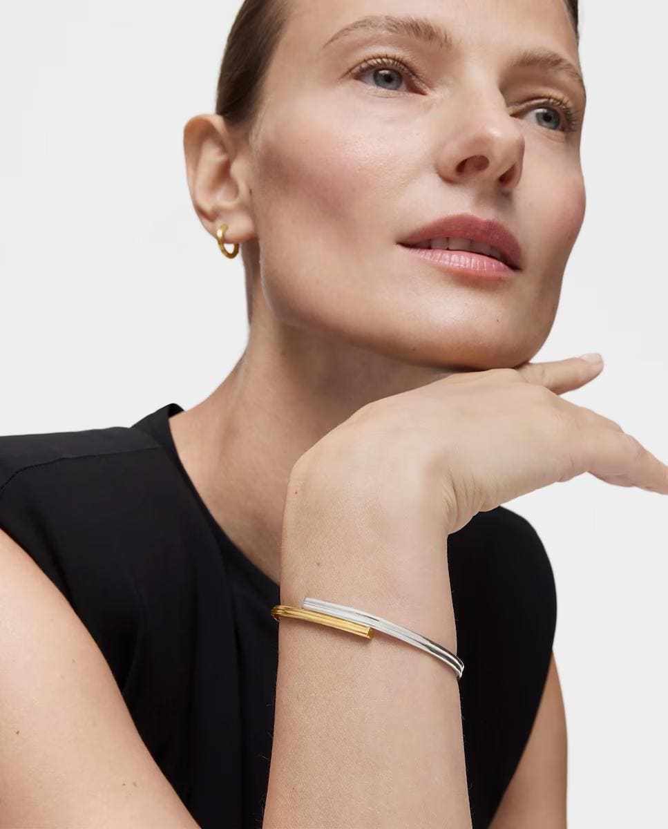 Pulsera esclava TOUS 1950 bicolor con oso y corazón