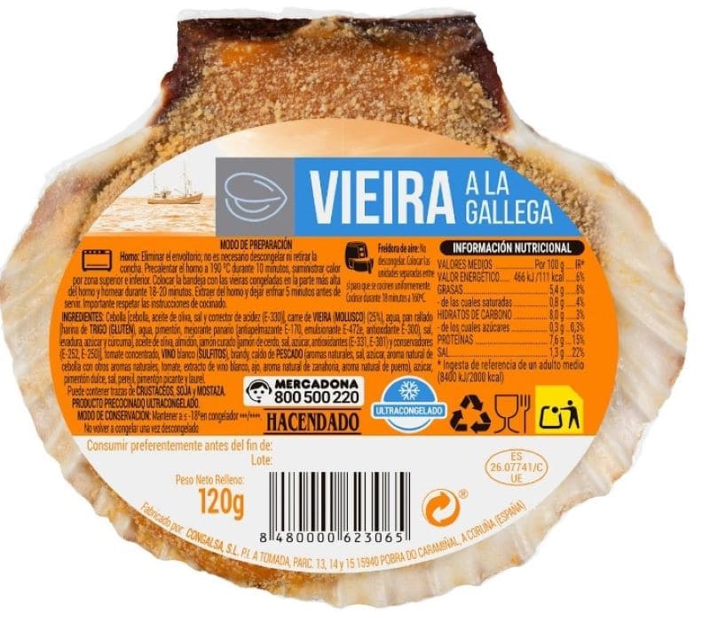 Vieira ultracongelada