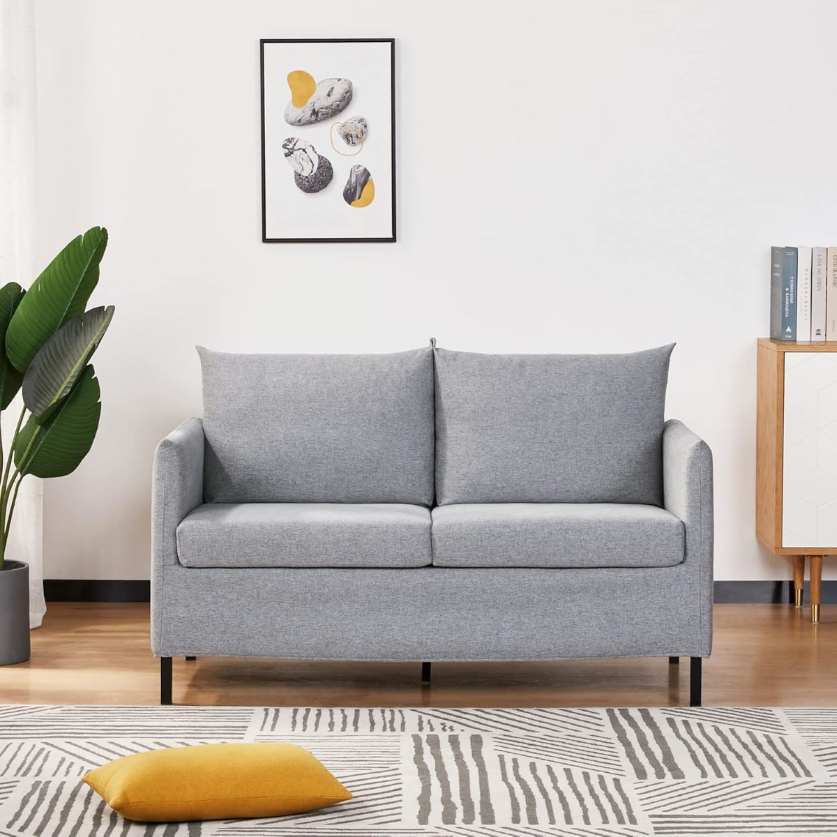 Sofá de 2 plazas tapizado en lino sintético HOMCOM de Amazon