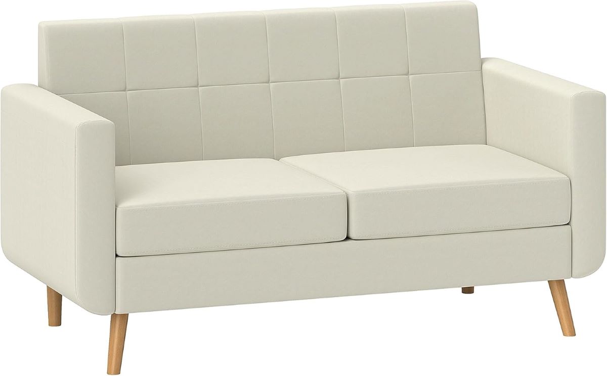 Sofá de 2 plazas capitoné con tapizado en lino sintético HOMCOM de Amazon