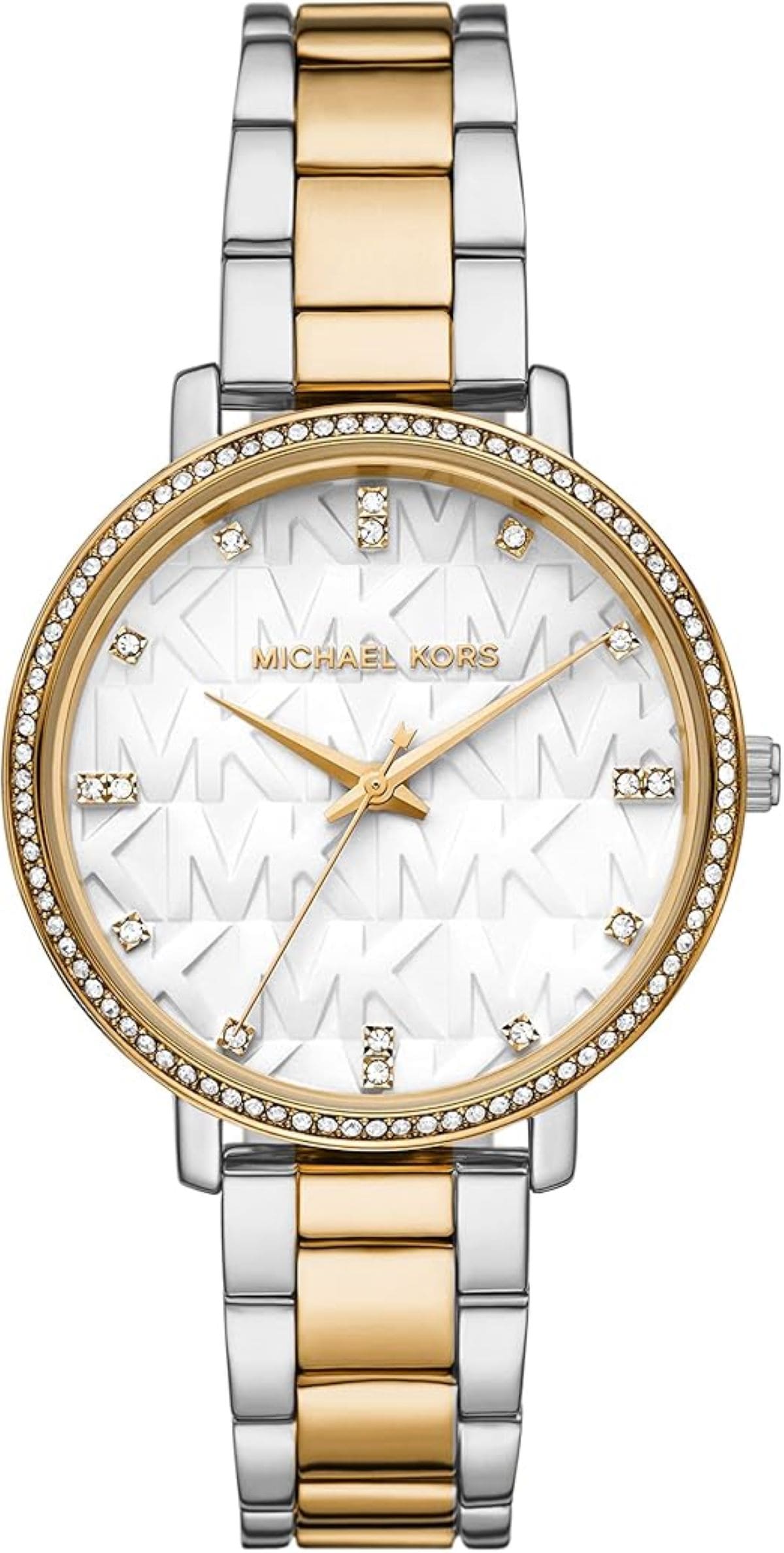Reloj de pulsera en tono plateado de la colección Pyper Michael Kors de Amazon