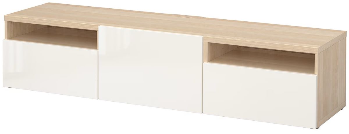 Mueble de televisión con efecto 'roble' de la serie BESTÅ de Ikea