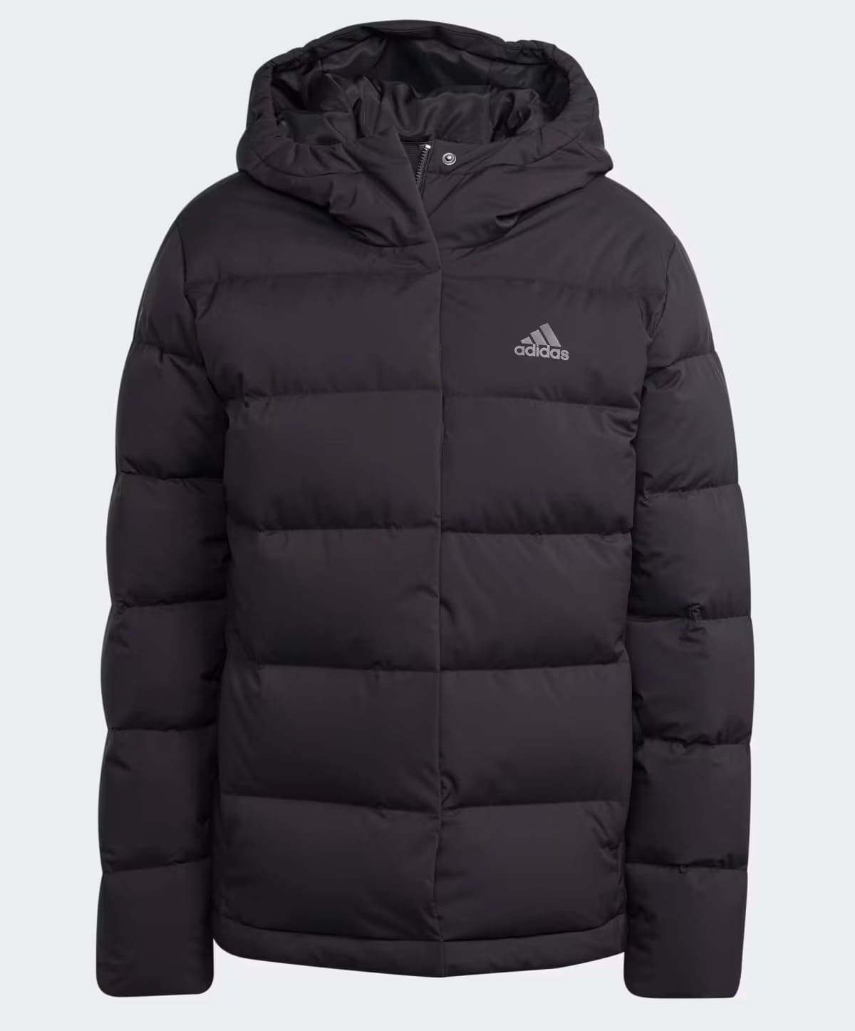 La nueva chaqueta de plumón con capucha Helionic en color negro de Adidas
