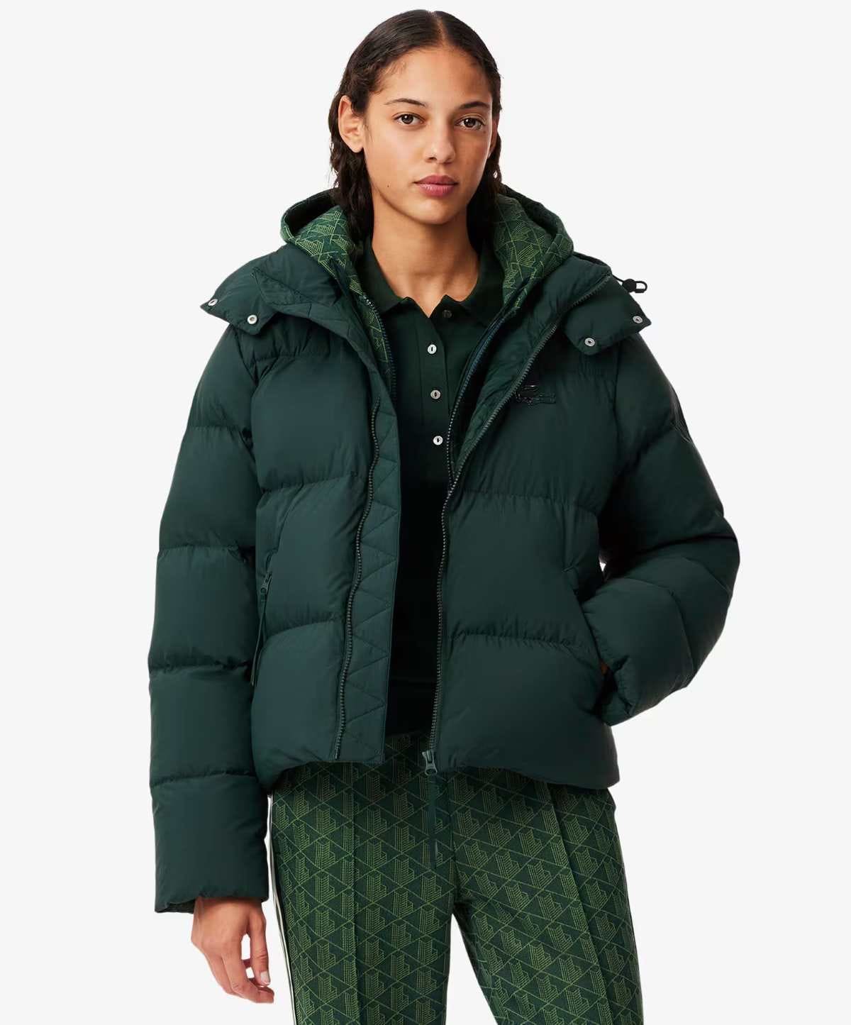 Chaqueta con capucha acolchada de corte holgado de Lacoste