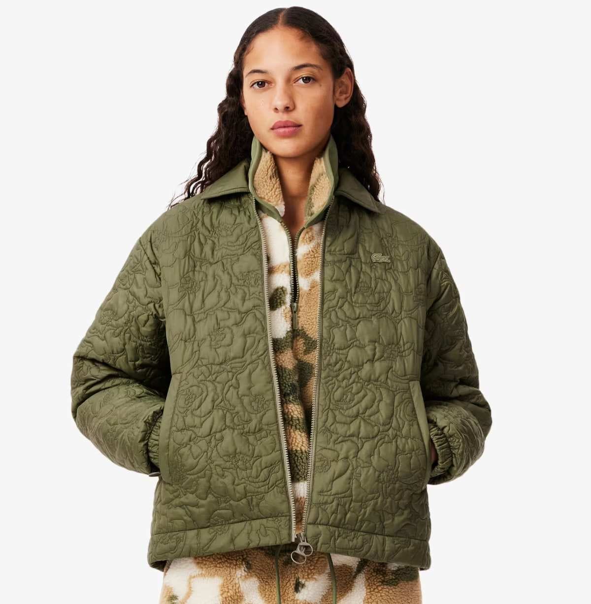 Chaqueta floral acolchada de Lacoste