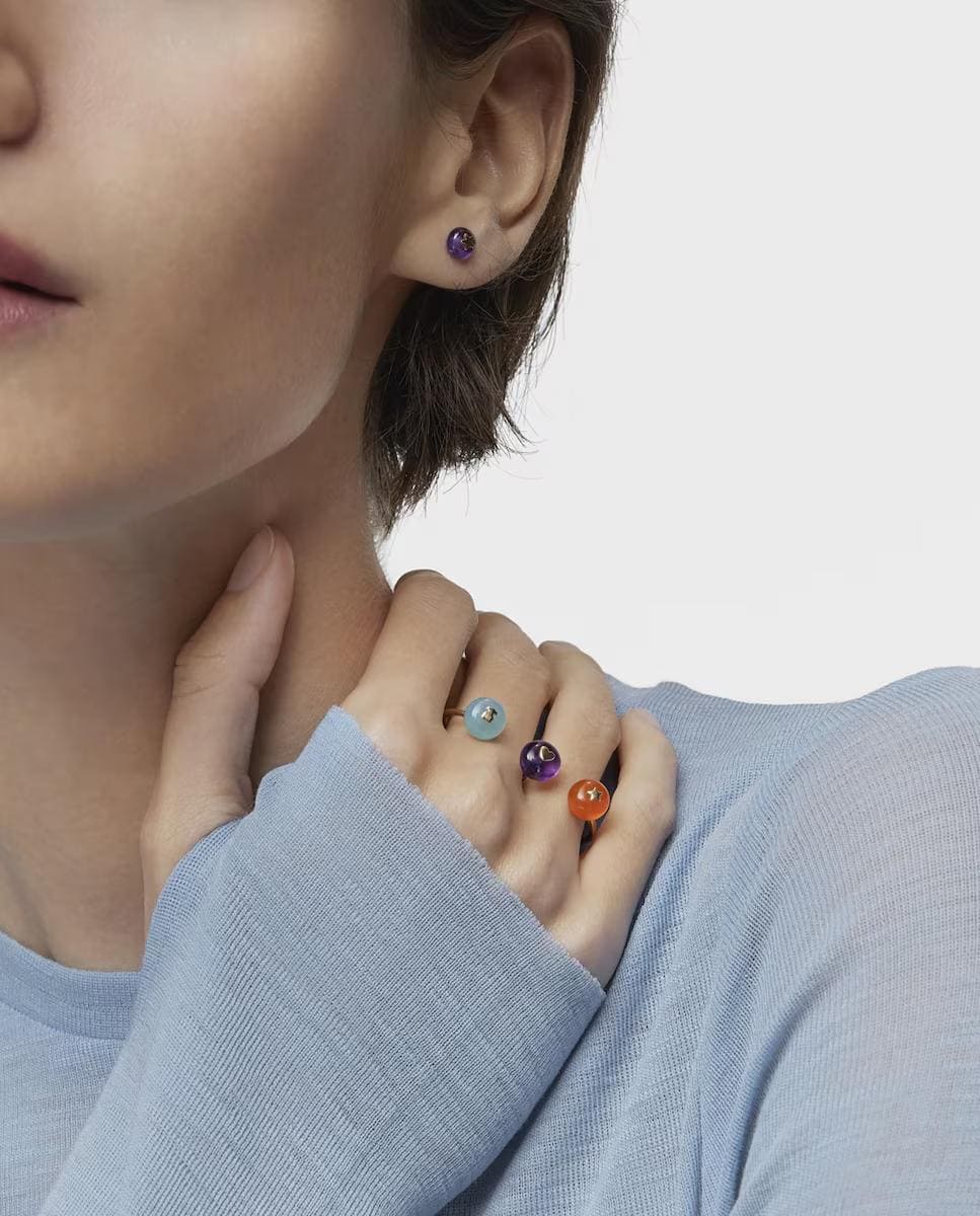 Anillo Balloon abierto doble y con gemas