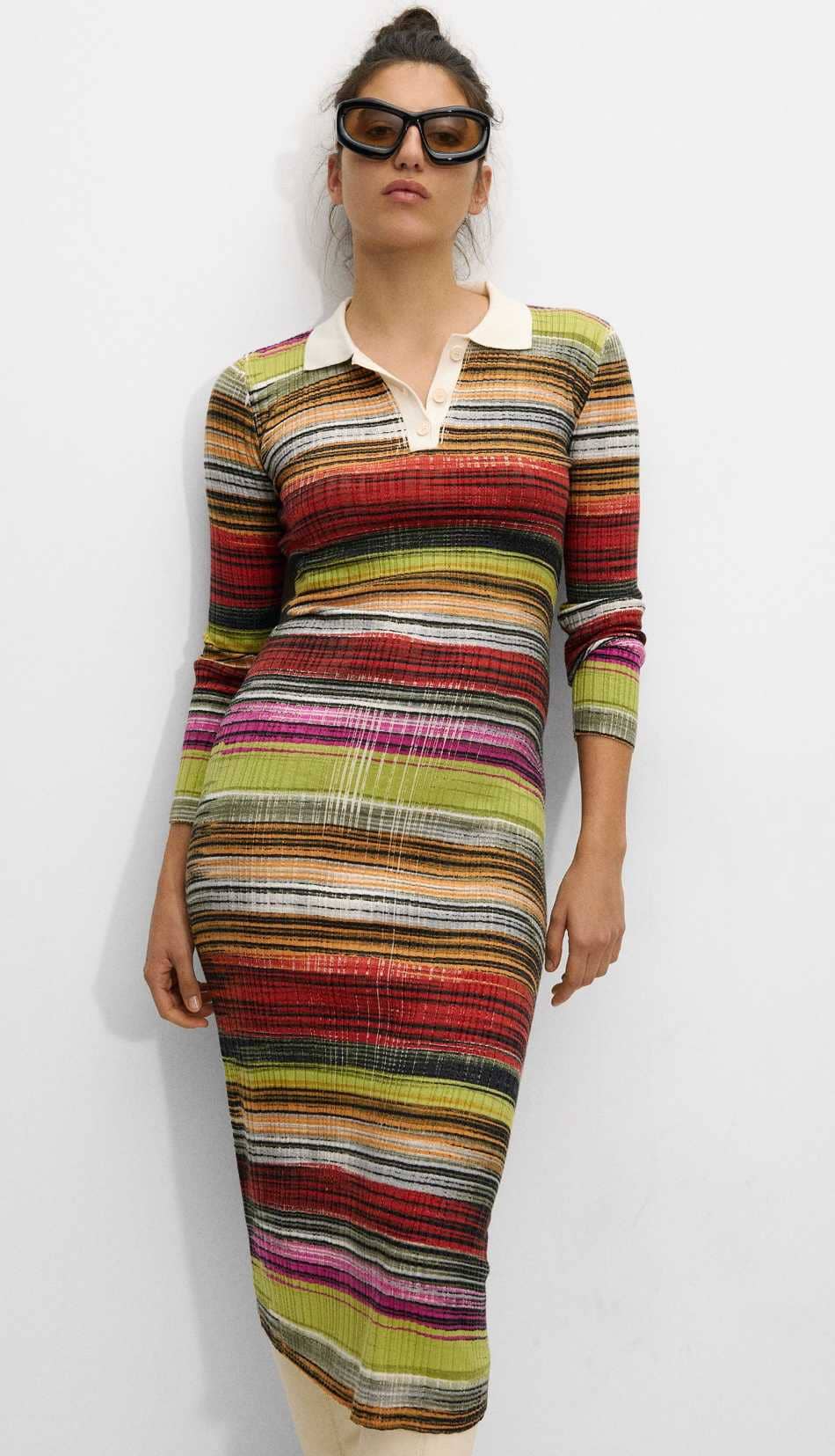 Vestido de punto a rayas de Parfois