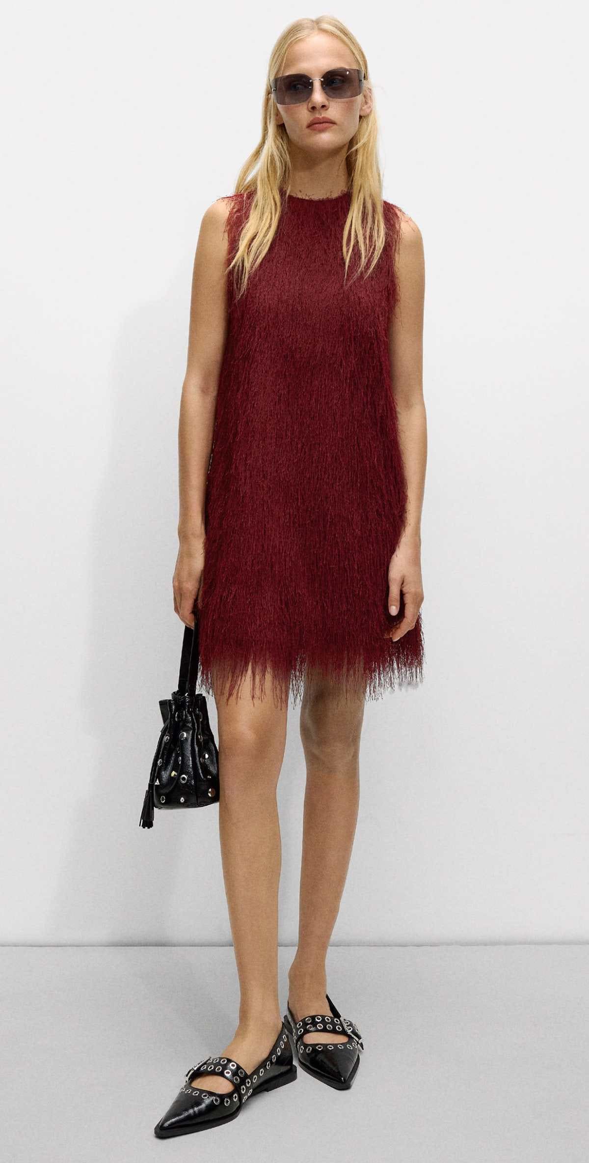 Vestido corto efecto pelo de Parfois