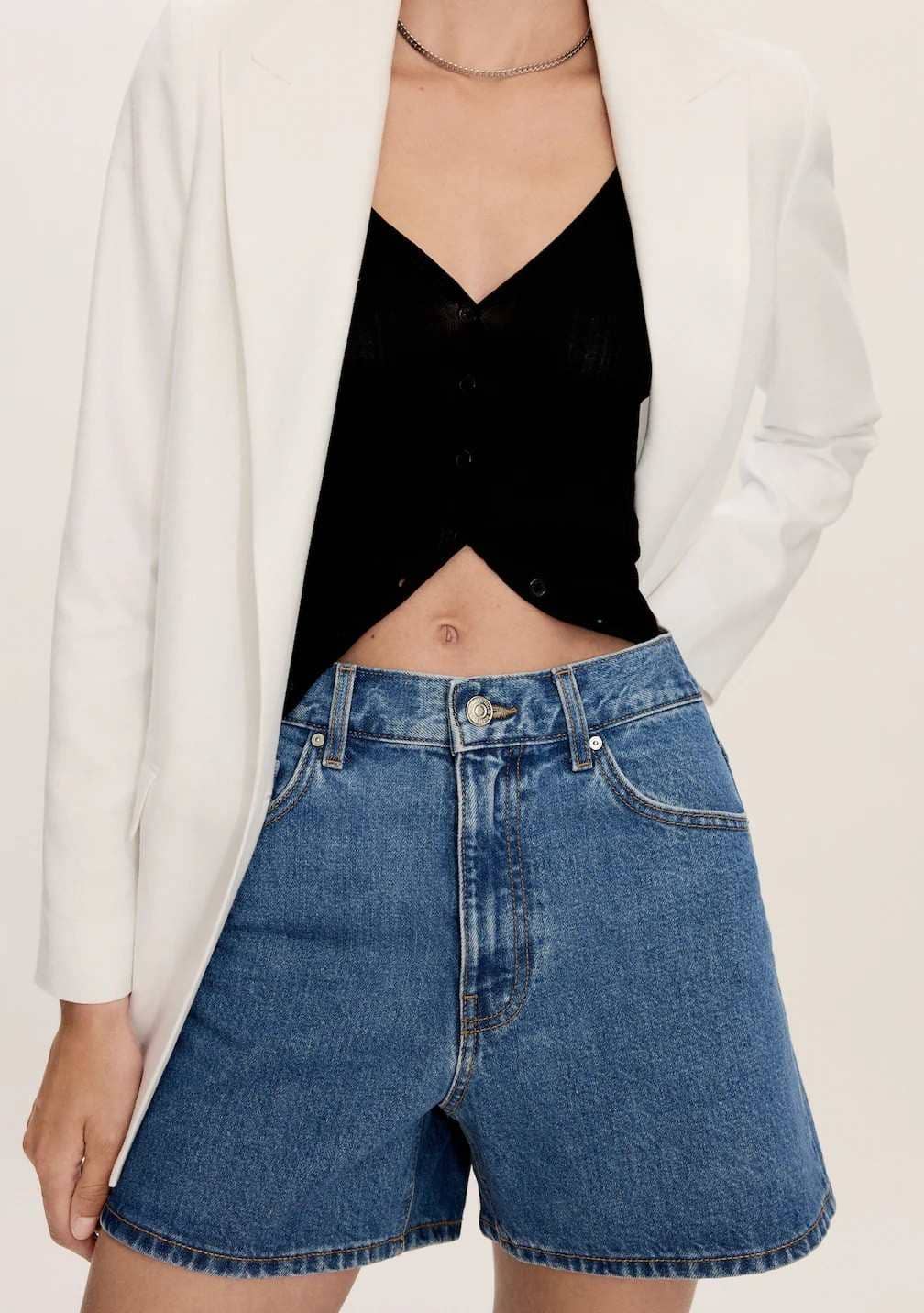 Shorts vaqueros tiro alto de Mango