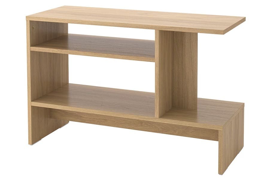 La mesa auxiliar de efecto roble HOLMERUD de Ikea