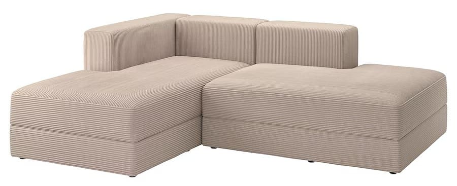 Los módulos de chaise longue en color beige de Ikea