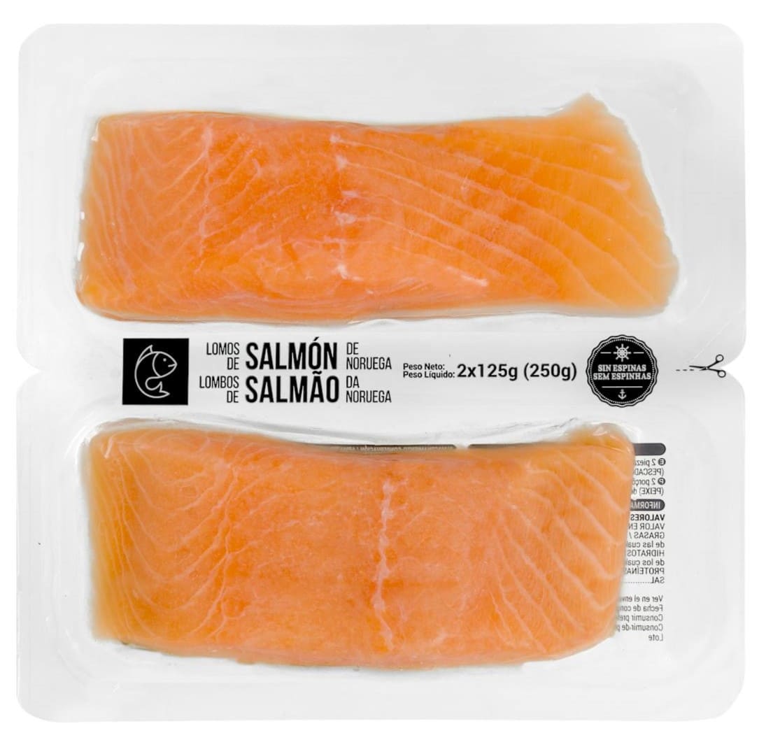 Lomos de salmón sin piel y sin espinas