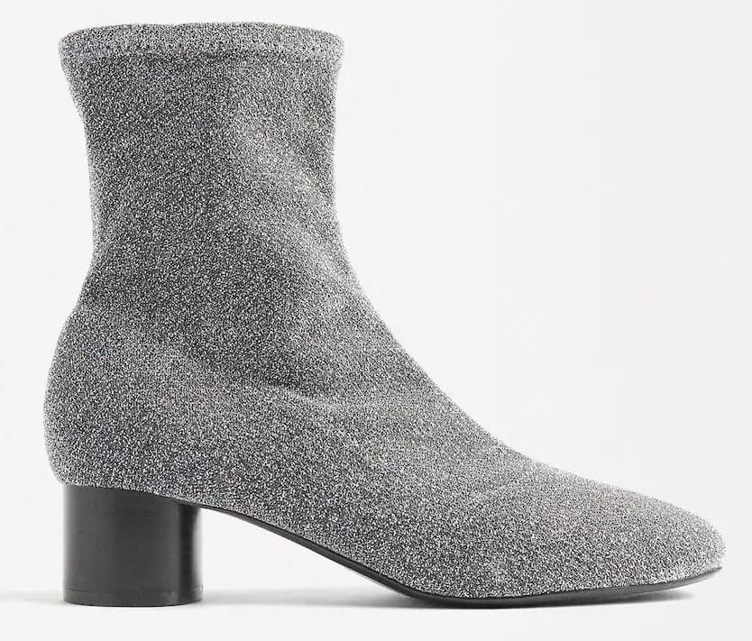 Botines de calcetín efecto brillante