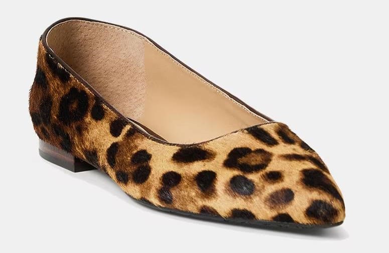 Bailarinas Londyn en piel con animal print Ralph Lauren