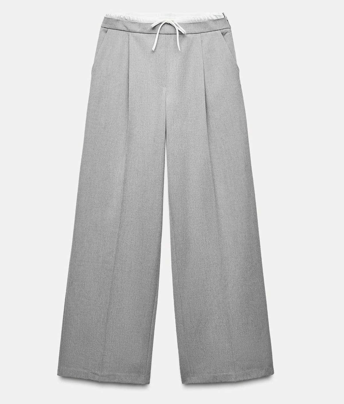 Pantalón ancho cintura doble de Zara