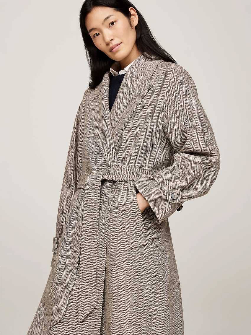 Abrigo de pura lana oversize estilo gabardina de Tommy Hilfiger