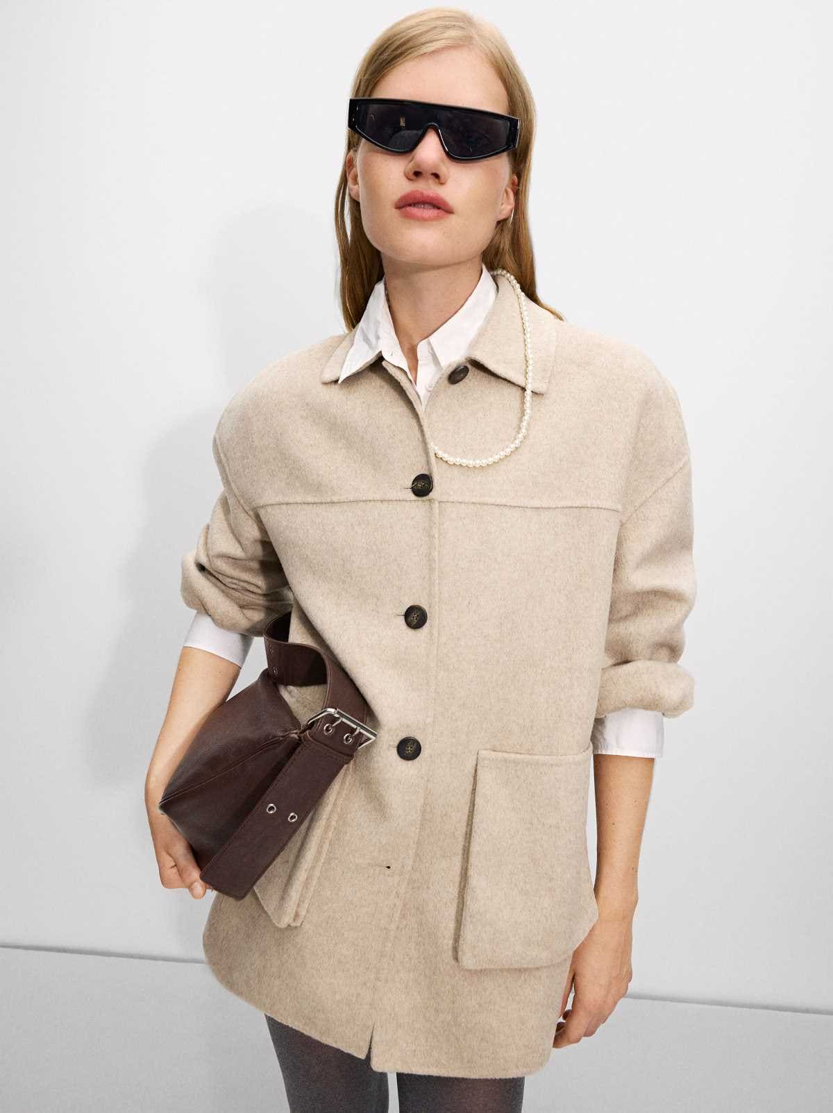 Abrigo Midi Con Lana de Parfois