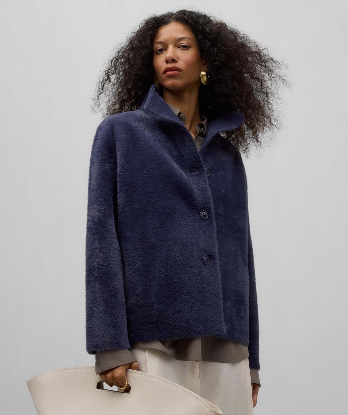 Adolfo Dominguez Chaqueta de mujer de punto efecto pelo