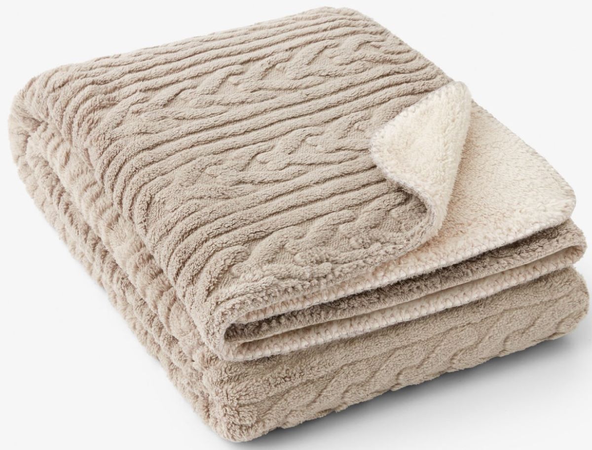 Manta sherpa con diseño trenzado de nieve de Pepco