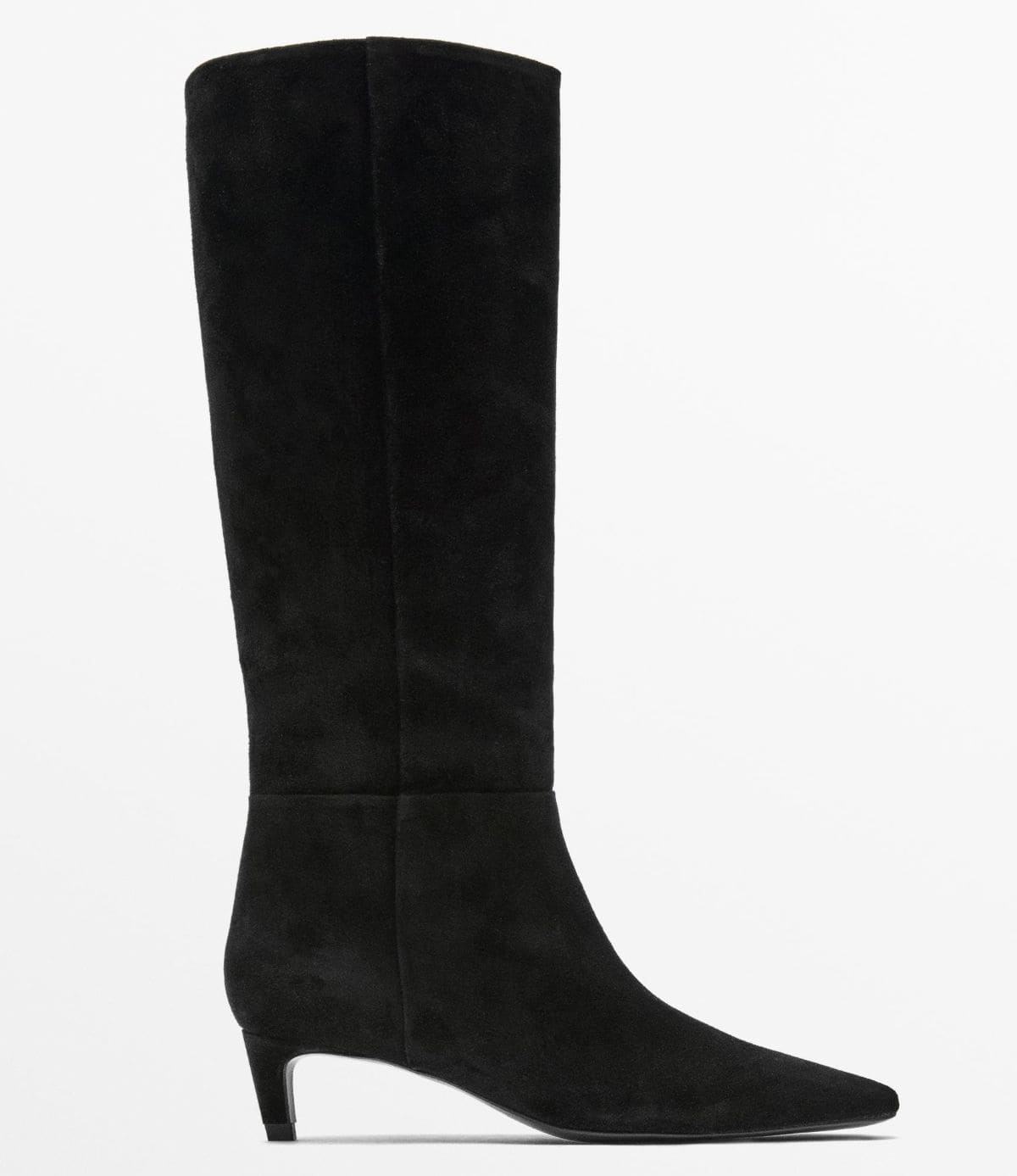 Bota tacón serraje de Massimo Dutti