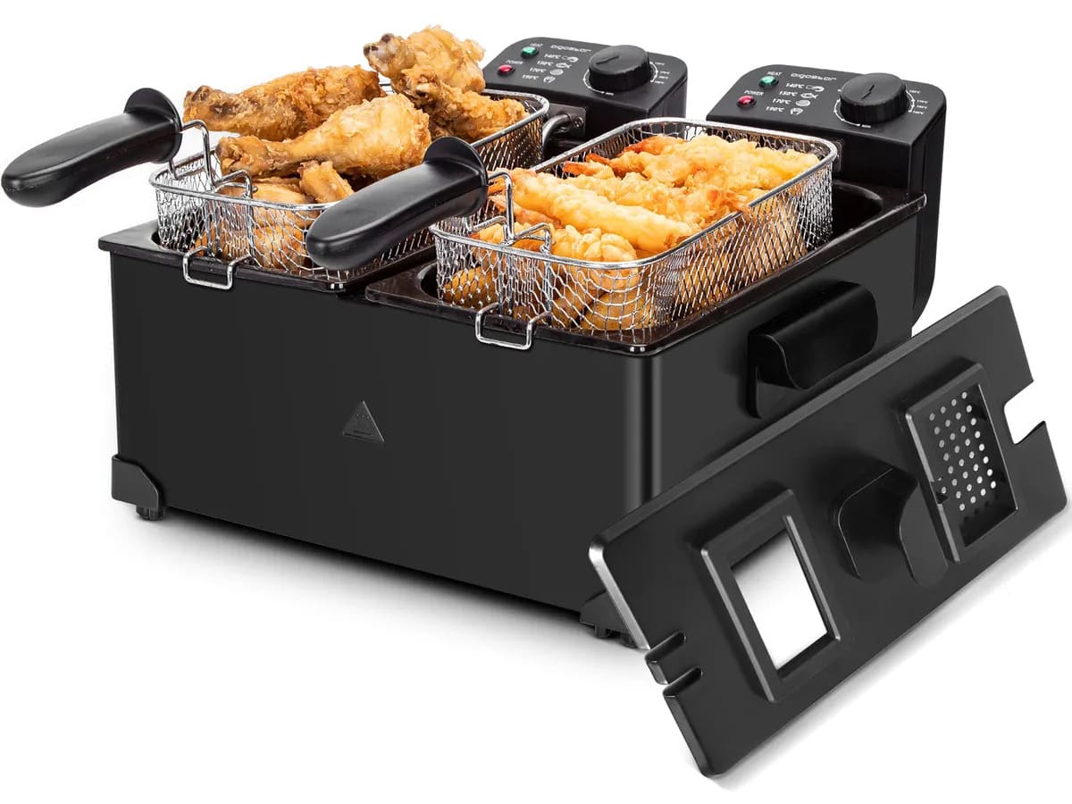 La freidora de doble cubeta de 6 litros y 3600 W de Leroy Merlin