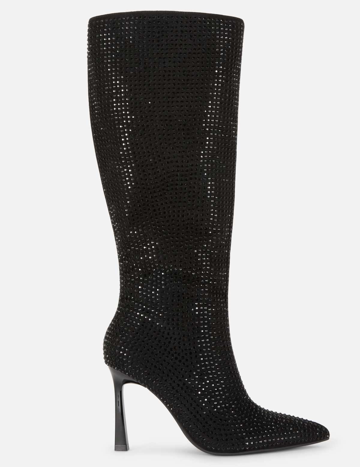 Botas de tacón hasta la rodilla negras de Rita Ora de Primark