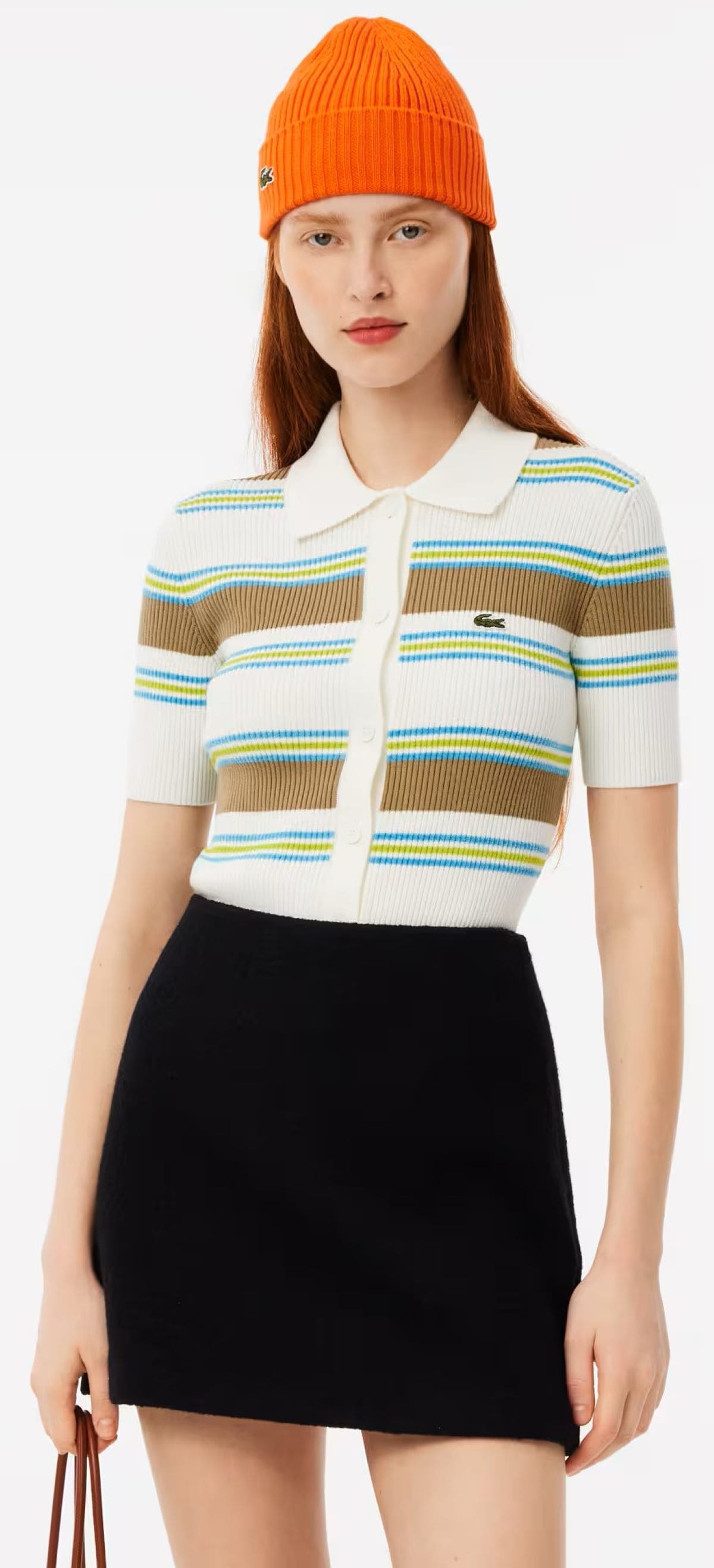 Jersey de cuello polo de canalé de algodón de Lacoste