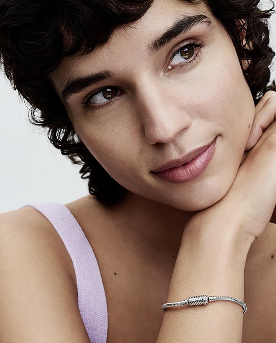 Pulsera de cadena de serpiente con cierre deslizante magnético fácil de cerrar Pandora