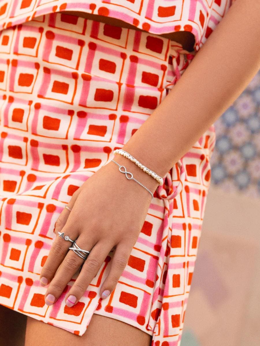 Pulsera Infinito de plata bañada en rodio Singularu