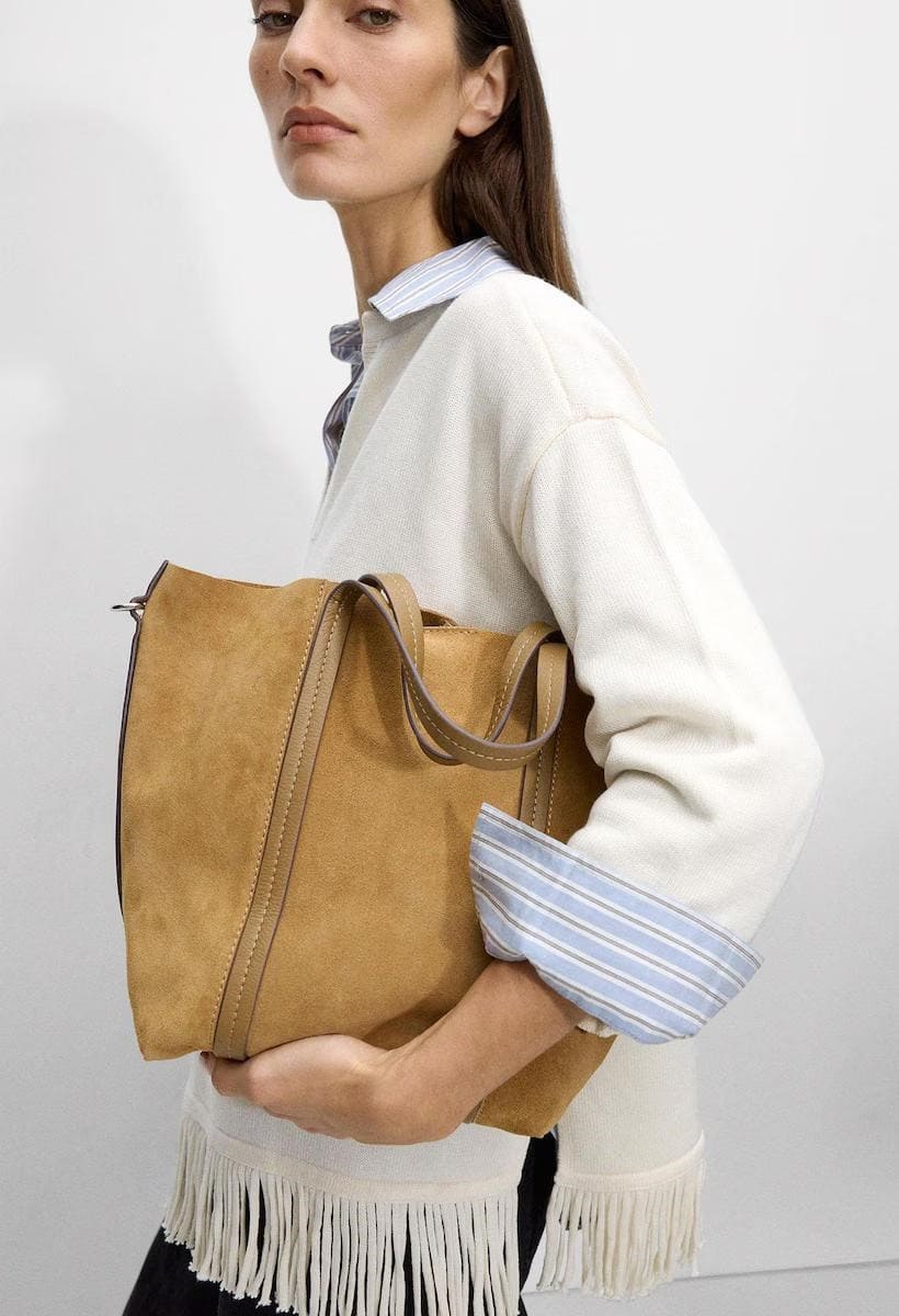Bolso de mano estilo tote de piel