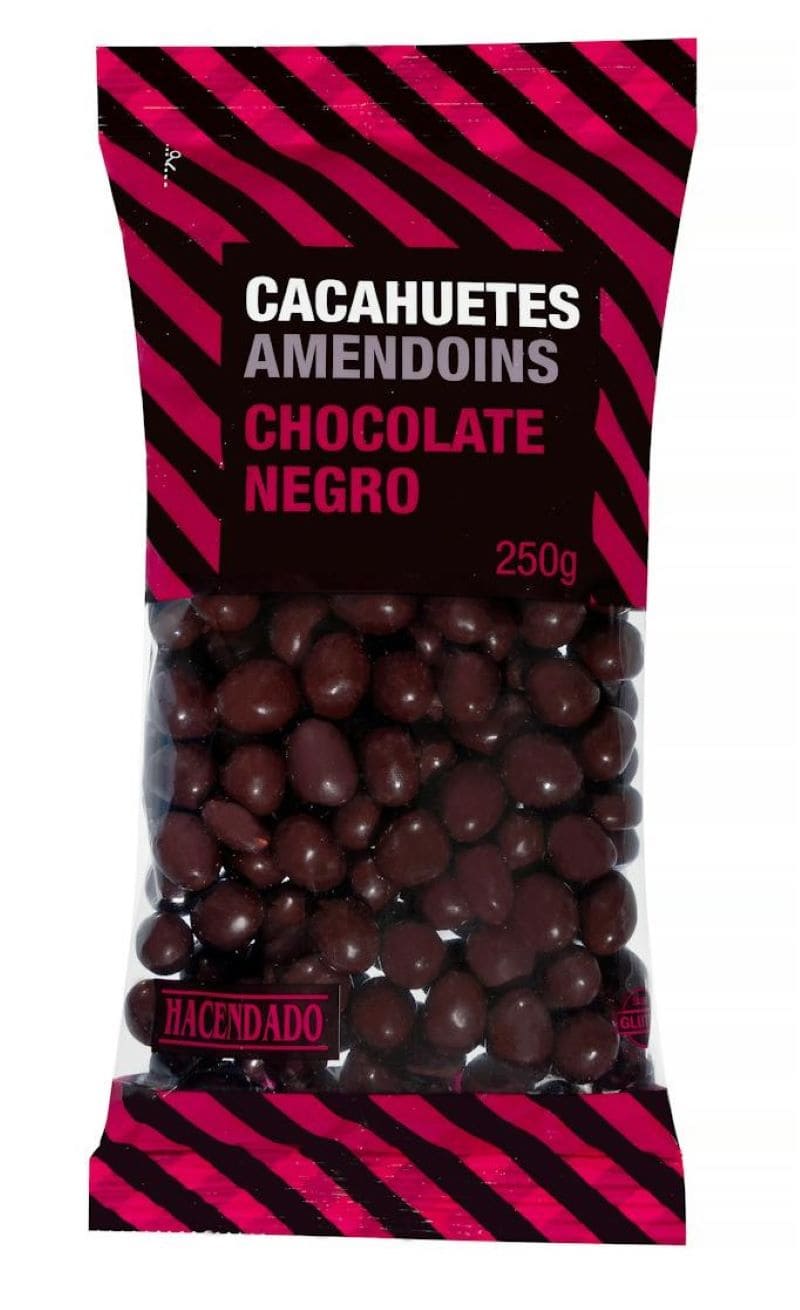 Cacahuetes Hacendado chocolate negro