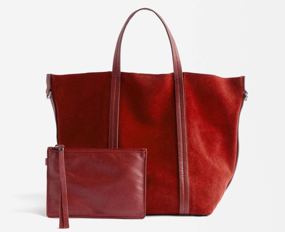 Bolso tote de piel con bolso removible de Parfois