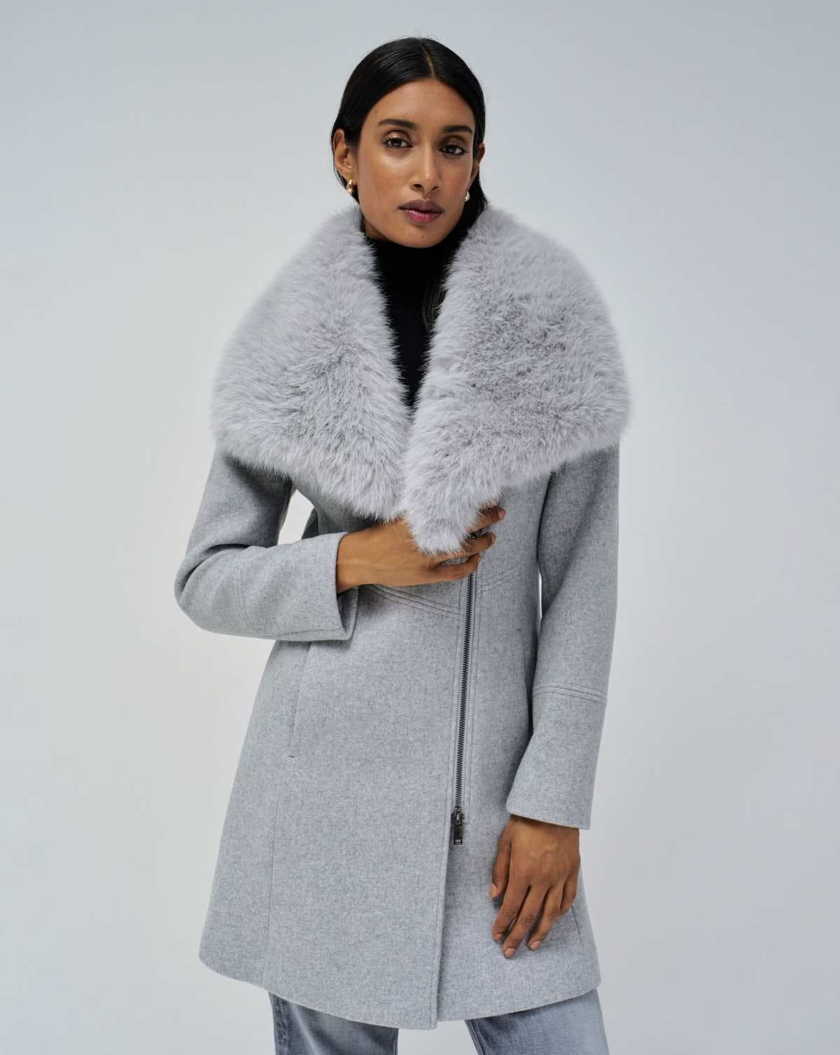 Salsa Jeans Abrigo de paño de mujer Grace con pelo