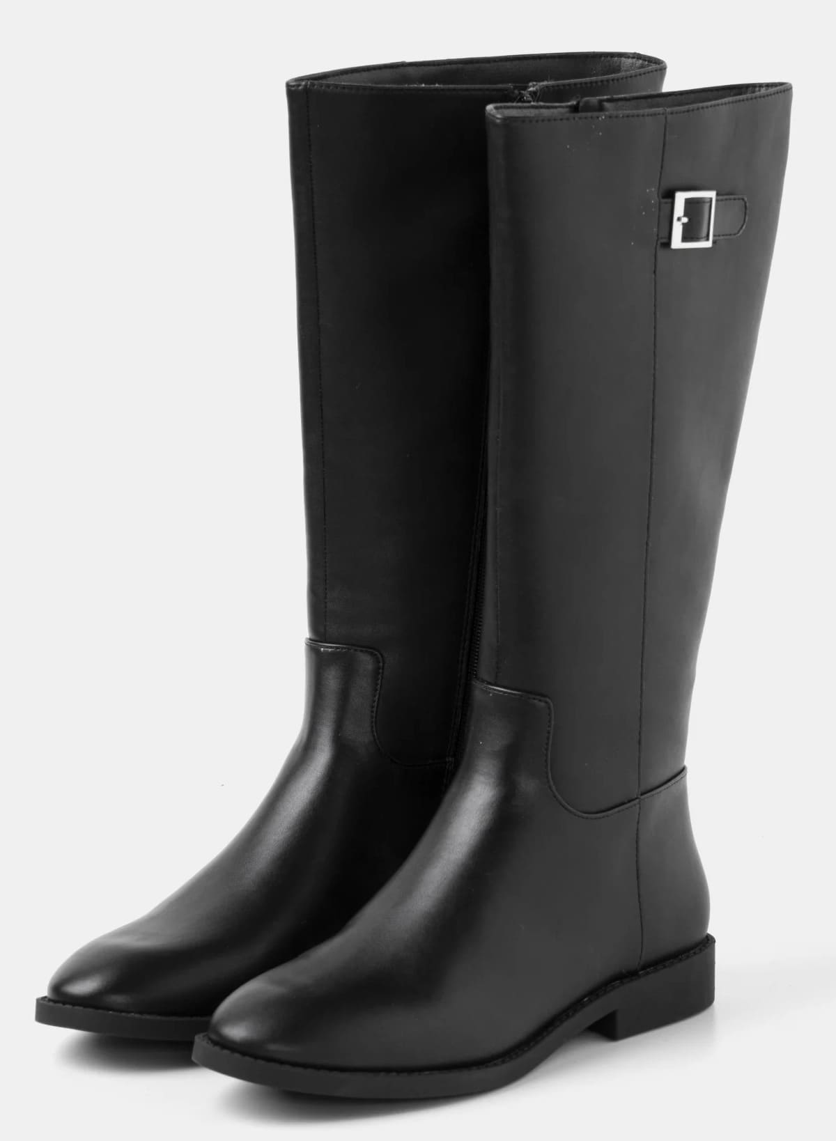 Las botas altas con tacón bajo de mujer TEX en color negro de Carrefour