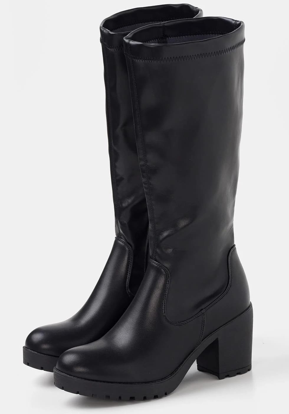 Las botas de caña alta y tacón para mujer TEX en color negro de Carrefour