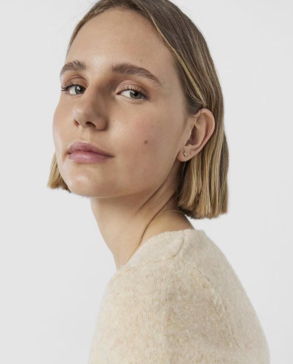 Pendientes Good Vibes trébol de cuatro hojas de oro amarillo y diamantes