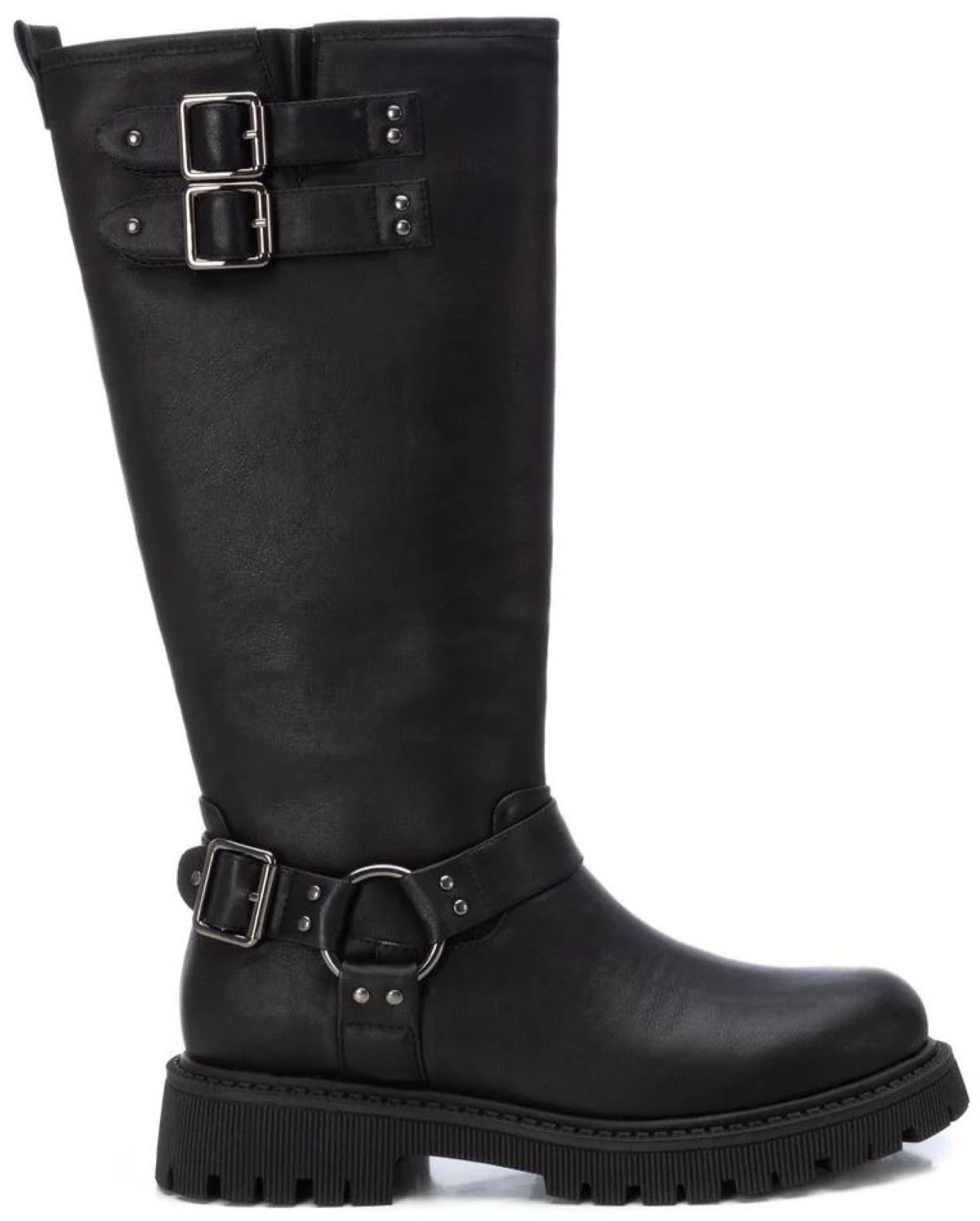 Bota de caña alta efecto piel con doble hebilla de Xti