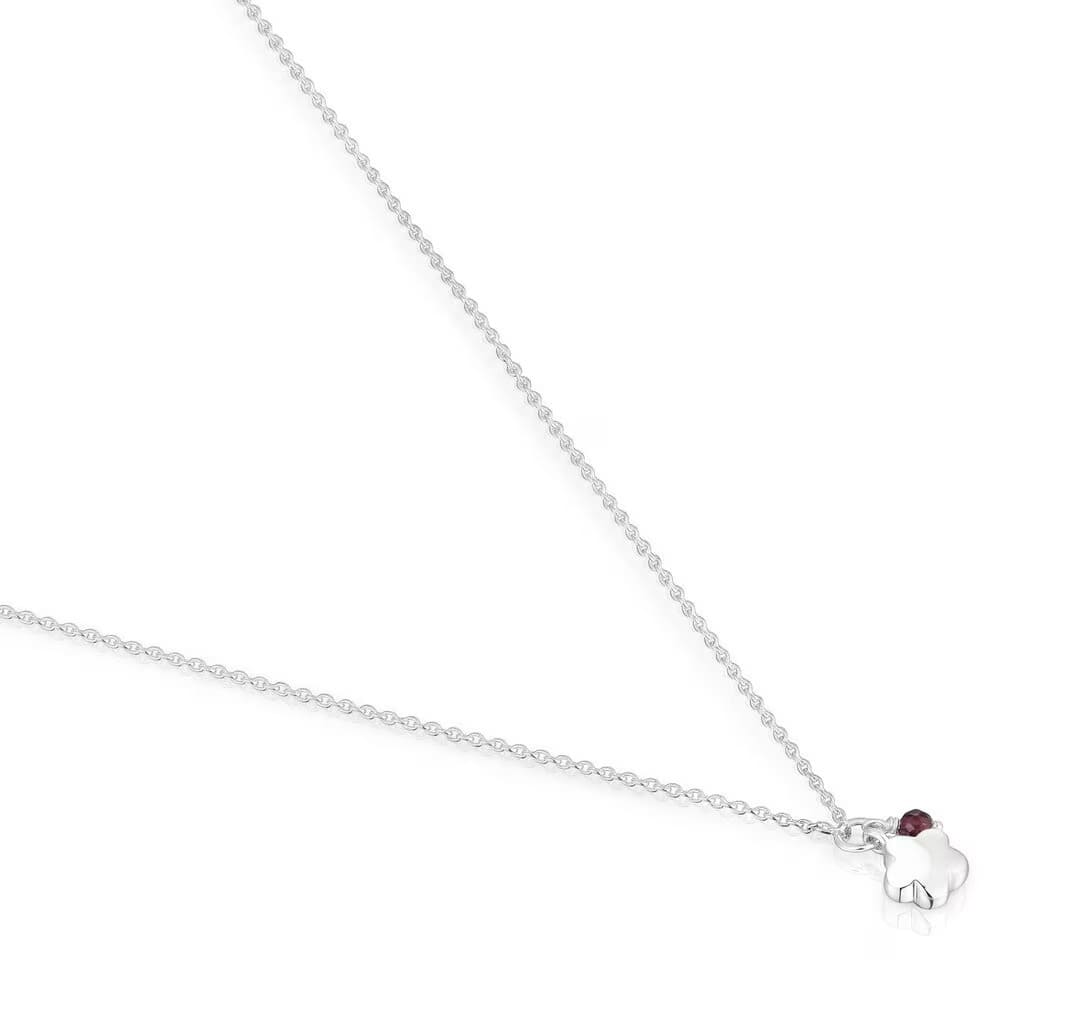 El collar de plata y rodolita Flod Bold Motif de Tous