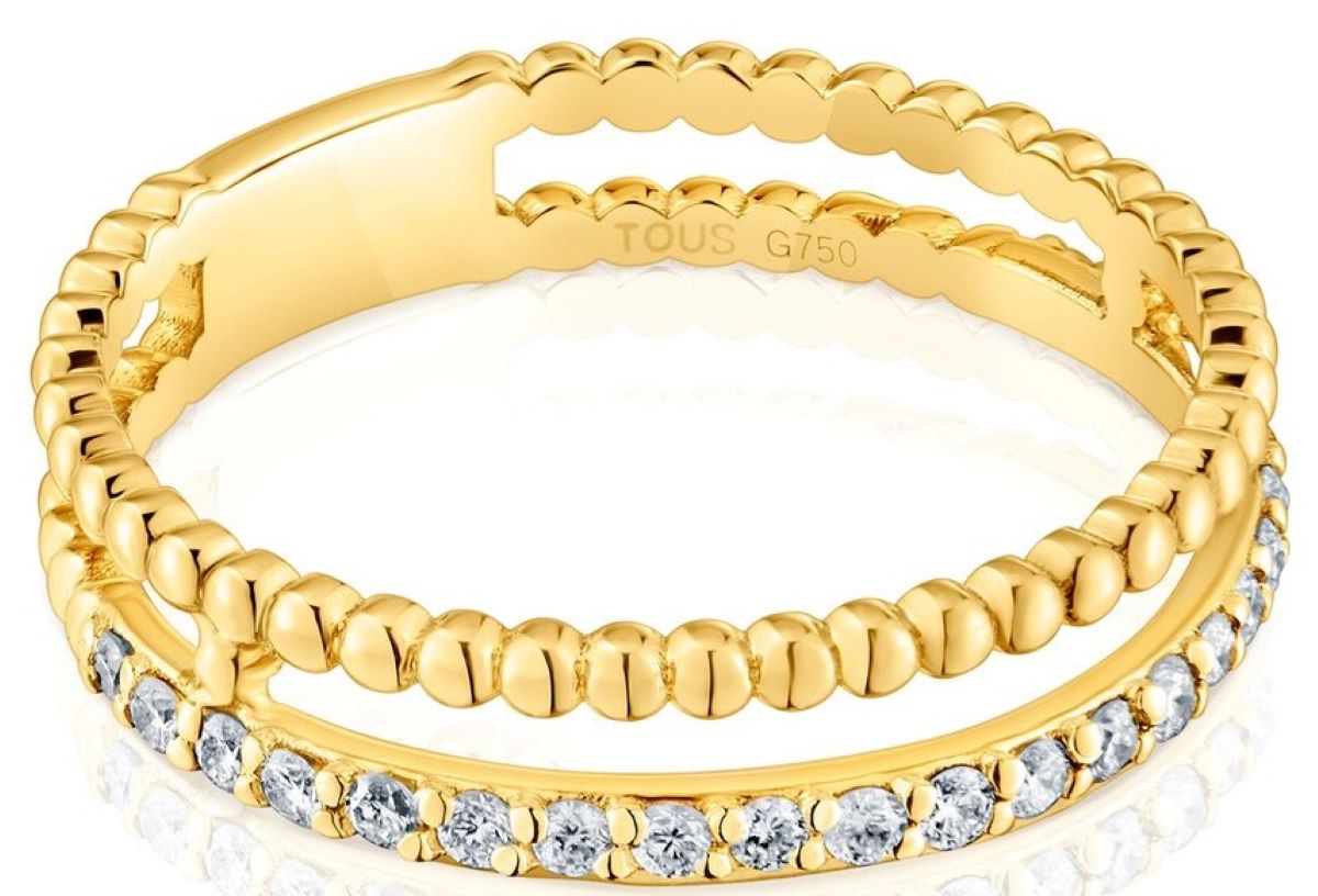 Anillo doble mediano de oro y diamante Les Classiques de Tous