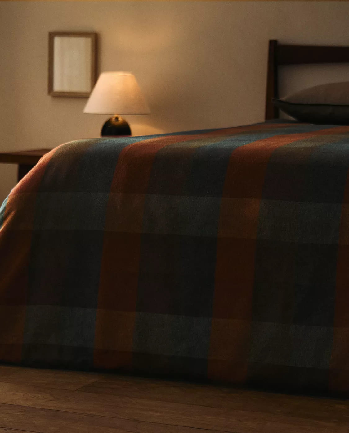 Funda nórdica de franela con estampado de cuadros