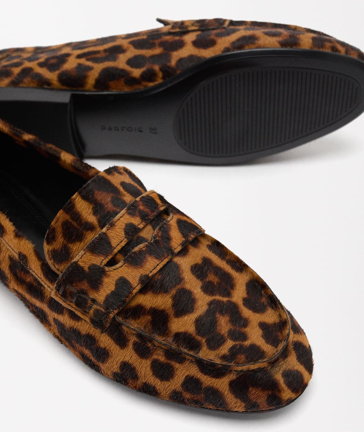 Mocasines de piel estampado leopardo