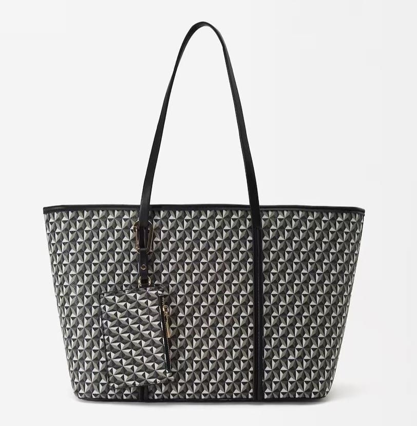 Bolso de hombro estilo shopper con estampado geométrico
