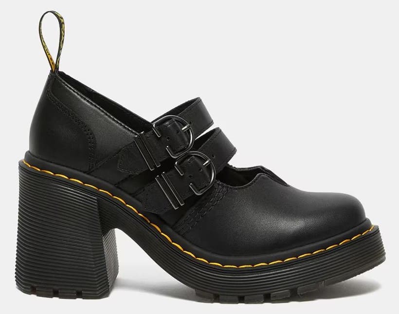 Merceditas Eviee en piel con tacón bloque