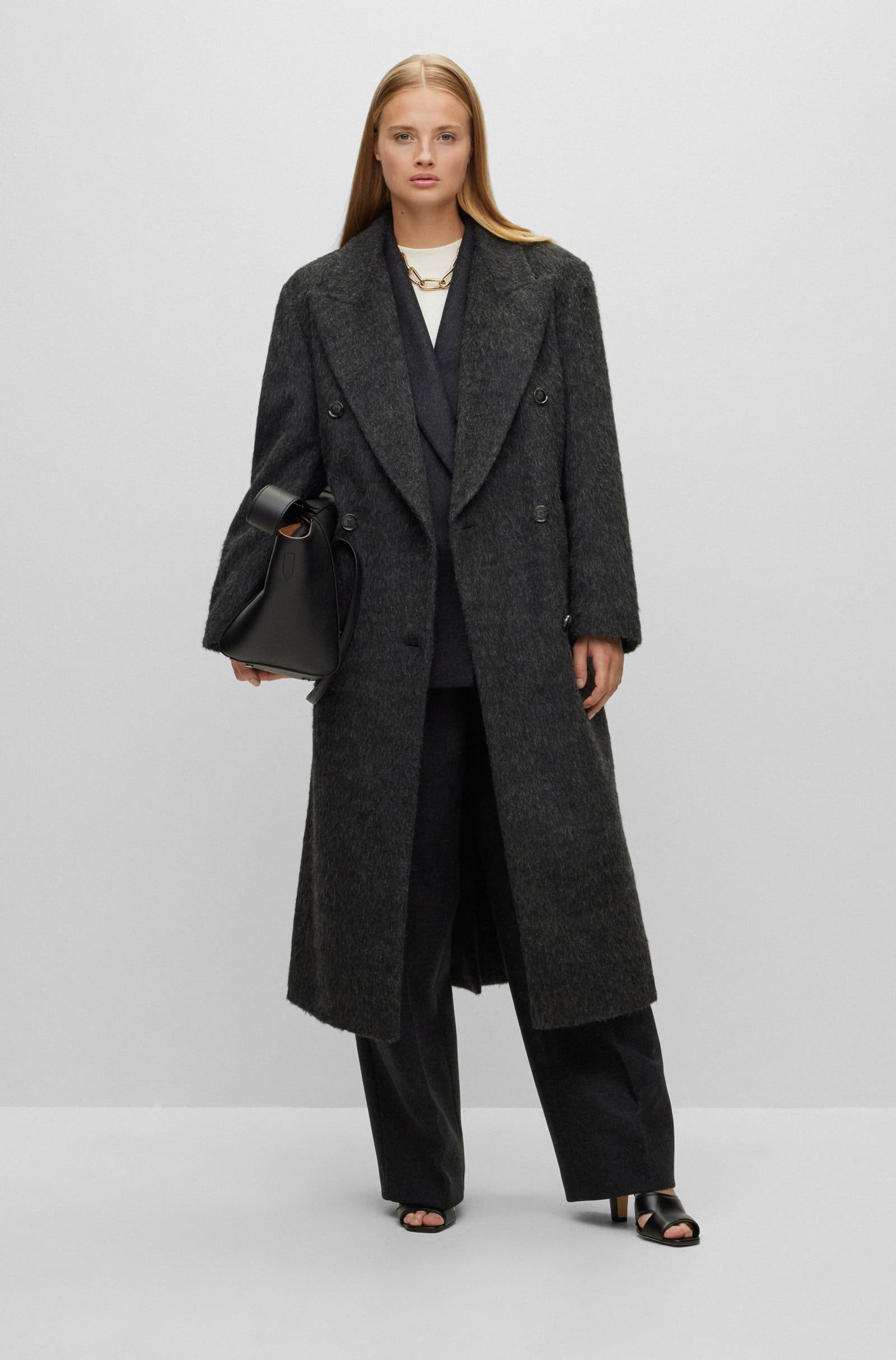 Abrigo cruzado algodón de Hugo Boss