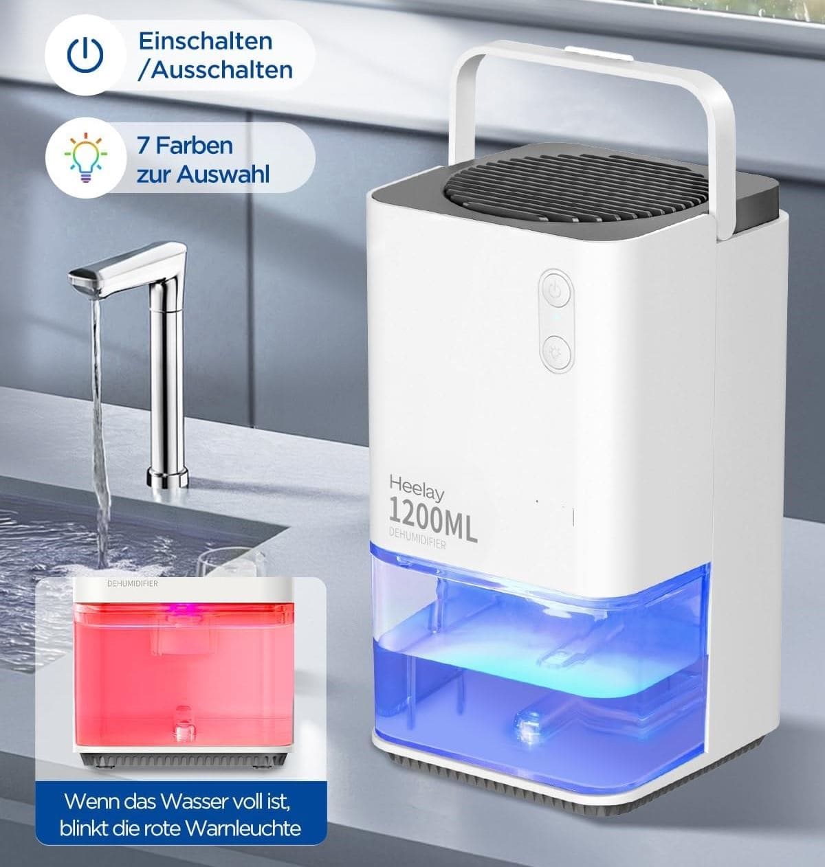 Heelay Deshumidificador 1200ML de Amazon
